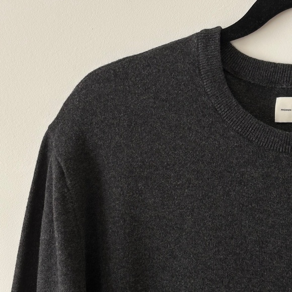Hawker Rye Cotton & Cashmere Charcoal Gray Crewneck Sweater - Picture 5 of 16